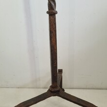 Large hand forged iron candleholder, France circa 1650-1750