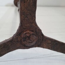 Large hand forged iron candleholder, France circa 1650-1750