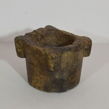 Weathered wooden mortar, France circa 1650-1750
