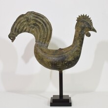 Folk art copper rooster weathervane, France circa 1750- 1850
