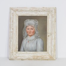 Pastel portrait of a young woman, France 18th century.