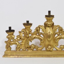 Carved giltwood baroque candleholder, Italy circa 1750-1780
