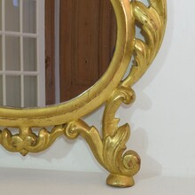Carved giltwood baroque mirror, Italy circa 1750