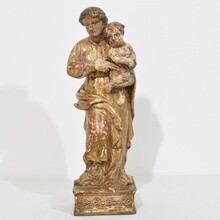 Neoclassical carved wooden Madonna with child, Italy circa 1760-1800
