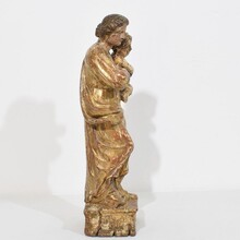 Neoclassical carved wooden Madonna with child, Italy circa 1760-1800