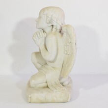 carved white marble angel, France circa 1850