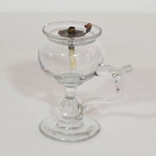 Rare glass weavers oil lamp, France 19th century