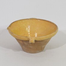Glazed terracotta dairy bowl or tian, France circa 1850