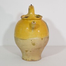 Glazed terracotta jug or water cruche, France circa 1850-1900
