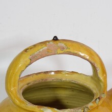 Glazed terracotta jug or water cruche, France circa 1850-1900