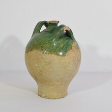 Green glazed Earthenware jug or water cruche, France circa 1850