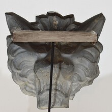 Zinc lion head fragment, France circa 1850-1900