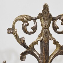 Carved and silvered wooden baroque style ornament, Italy circa 1880-1900