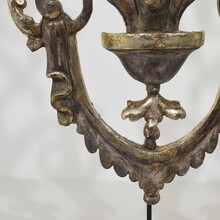 Carved and silvered wooden baroque style ornament, Italy circa 1880-1900
