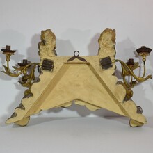 Giltwood baroque style altar with candleholders and angels, Italy circa 1850