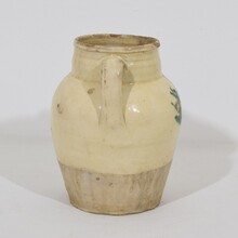 Yellow/green glazed earthenware jug/jar, Italy circa 1850-1900