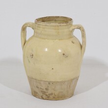 Yellow/green glazed earthenware jug/jar, Italy circa 1850-1900