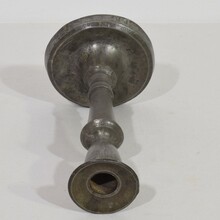 Collection of 5 pewter candleholders, France circa 1750-1850