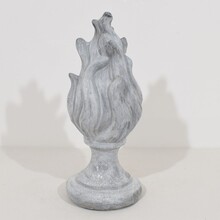 Collection of 3 zinc flame roof finials, France circa 1850-1900