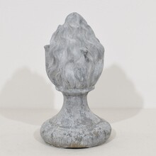 Collection of 3 zinc flame roof finials, France circa 1850-1900