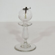 Couple glass weaver oil lamps, France circa 1800-1900