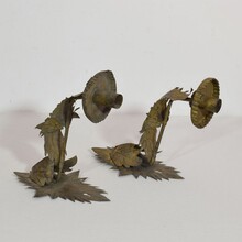 Couple gilded metal candleholders/sconces, Spain circa 1900-1930