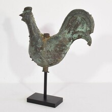 Folk art copper rooster weathervane, France circa 1900-1930