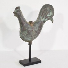 Folk art copper rooster weathervane, France circa 1900-1930