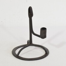 Hand forged iron candleholder, France circa 1750-1850