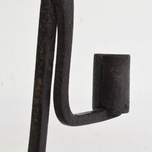 Hand forged iron candleholder, France circa 1750-1850