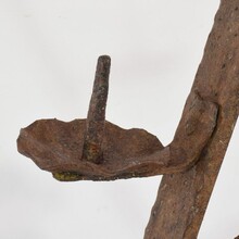 Hand forged iron candleholder, France circa 1650-1750