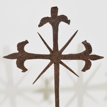 Hand forged iron village cross, France circa 1650-1750