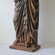 Large wooden fragment of a madonna with child, France circa 1650-1750