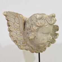Plaster angel head ornament, France circa 1750- 1850