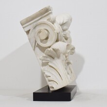 Carved white marble capital with angel head, France circa 1750