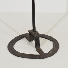 Hand forged iron candleholder, France circa 1700-1750
