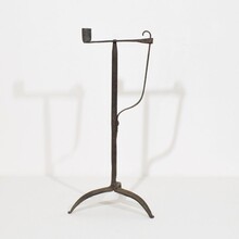 hand forged iron candleholder, France circa 1700-1750