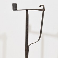hand forged iron candleholder, France circa 1700-1750