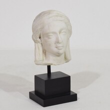 Small marble head of a Madonna, France circa 1750