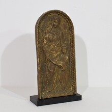 Wooden panel with mother Ann and Maria, France circa 1750