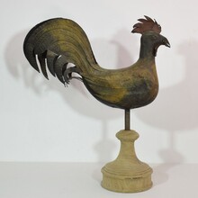 Folk art art iron rooster or cockerel weather-vane, France circa 1850-1900