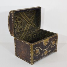 Folk art leather box, France circa 1850