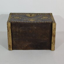 Folk art leather box, France circa 1850