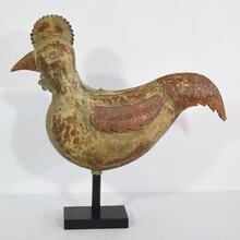 Folk art metal rooster or cockerel weathervane, France circa 1850-1900
