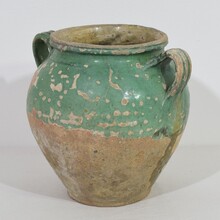 Green glazed ceramic confit jar, France circa 1850-1900