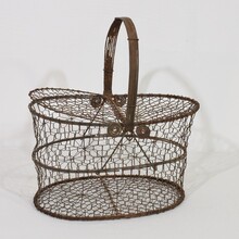 Iron wirework basket, France circa 1850-1900