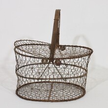 Iron wirework basket, France circa 1850-1900