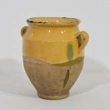 Yellow glazed ceramic confit jar/ pot, France circa 1850-1900