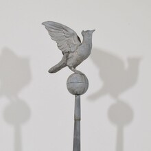 Large zinc roof finial with dove, France circa 1850-1900