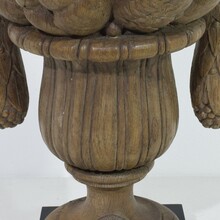 Neoclassical hand carved oak vase ornament/ finial, France circa 1800-1850